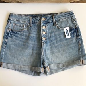 Old Navy Size 8‎ Button Fly High Rise Secret Slim Pockets Jean Shorts
